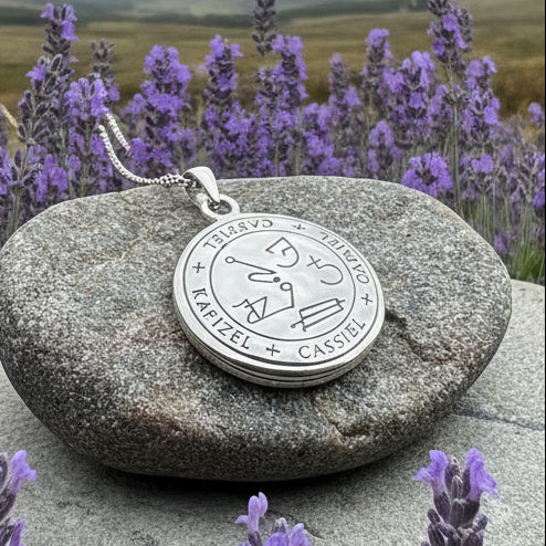 Archangel Cassiel Sigil Pendant, Angel Necklace, Spiritual Jewelry, Mystical Pendant, Guardian Angel, Police Jewelry, Protection Charm