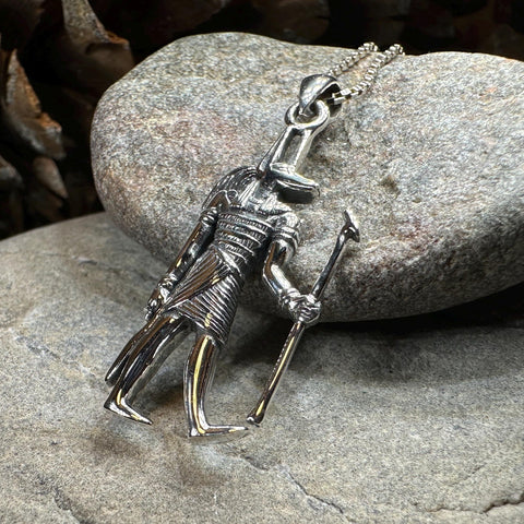 Load image into Gallery viewer, Anubis Necklace, Egyptian Eye Pendant, Mystical Amulet, Egyptian Symbol, Pagan Jewelry, Cancer Survivor Gift, Recovery Gift
