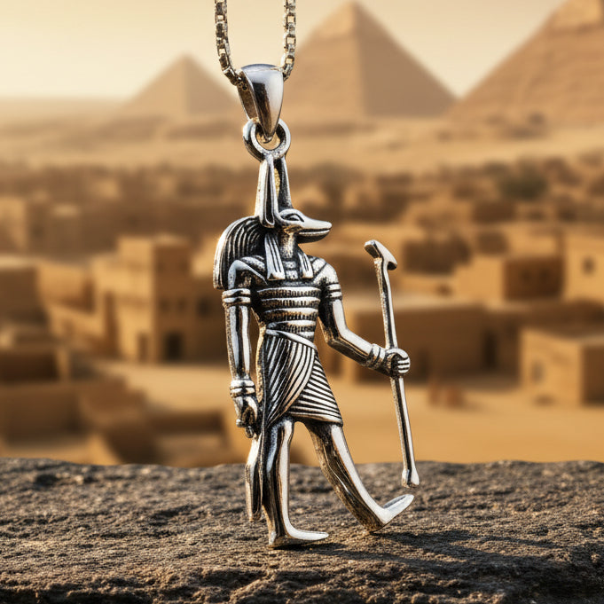 Anubis Necklace, Egyptian Eye Pendant, Mystical Amulet, Egyptian Symbol, Pagan Jewelry, Cancer Survivor Gift, Recovery Gift