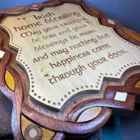 Load image into Gallery viewer, Irish Home Blessing Wall Art, Ireland Gift, Wooden Wall Plaque, New Home Gift, House Warming Gift, Irish Prayer, Irish Decor, Good Luck
