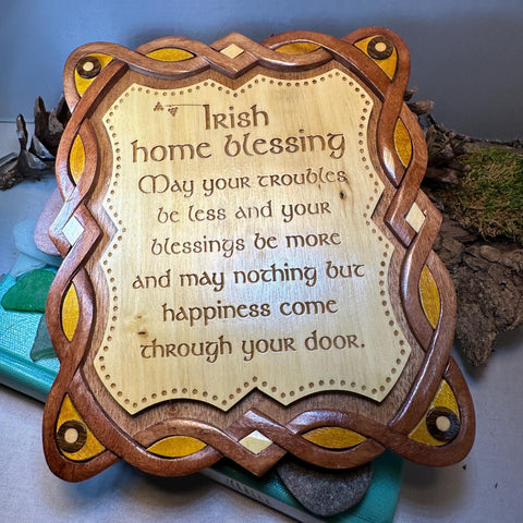 Load image into Gallery viewer, Irish Home Blessing Wall Art, Ireland Gift, Wooden Wall Plaque, New Home Gift, House Warming Gift, Irish Prayer, Irish Decor, Good Luck

