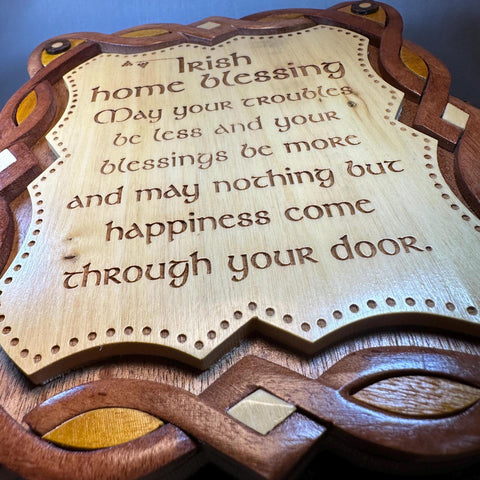 Load image into Gallery viewer, Irish Home Blessing Wall Art, Ireland Gift, Wooden Wall Plaque, New Home Gift, House Warming Gift, Irish Prayer, Irish Decor, Good Luck
