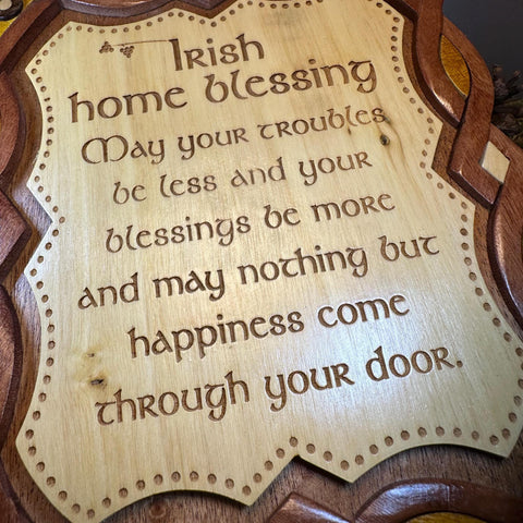 Load image into Gallery viewer, Irish Home Blessing Wall Art, Ireland Gift, Wooden Wall Plaque, New Home Gift, House Warming Gift, Irish Prayer, Irish Decor, Good Luck
