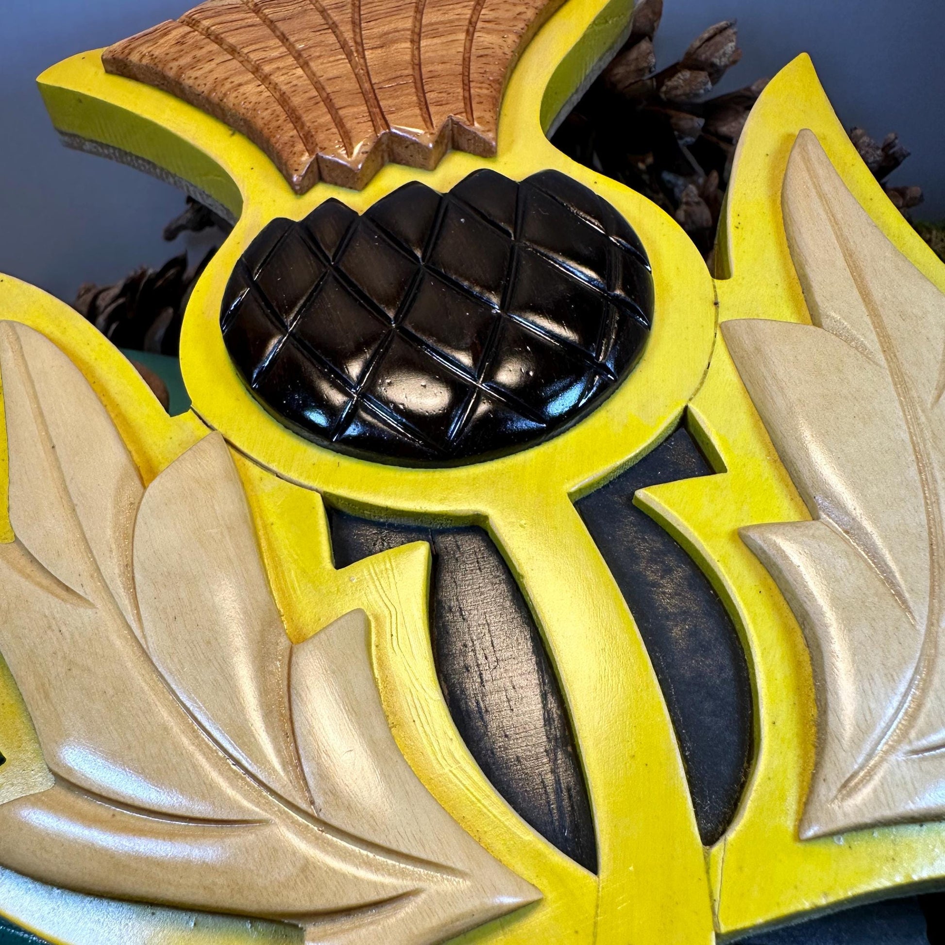 Wooden Scottish Thistle Wall Plaque — view 9