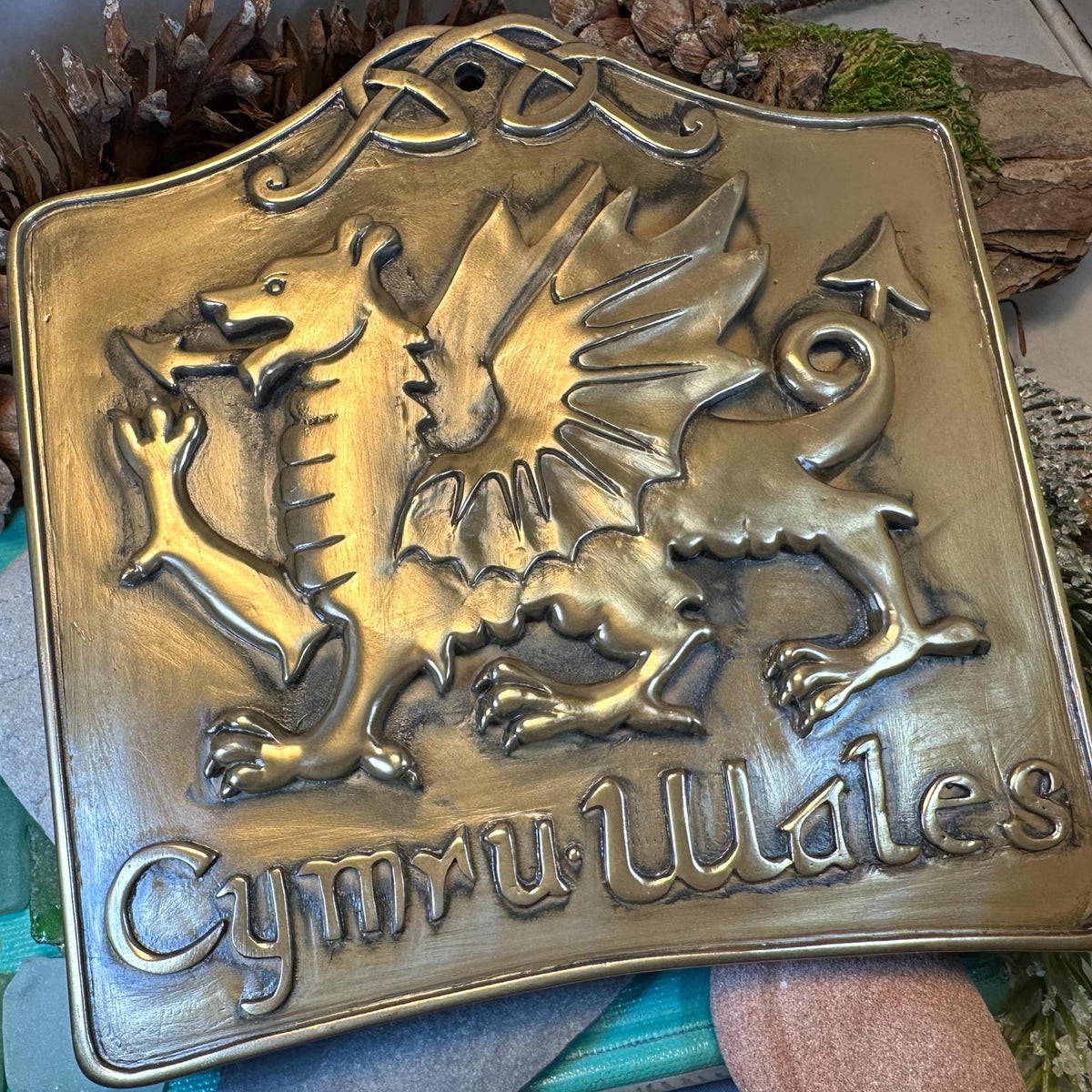 Welsh Dragon Wall Plaque in ceramic
