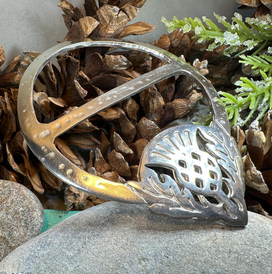 Celtic Thistle Scarf Ring - Handmade in Scotland