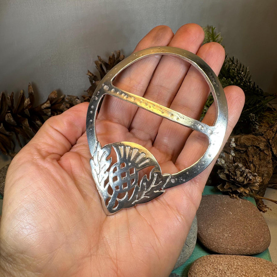 Celtic Thistle Scarf Ring - Handmade in Scotland