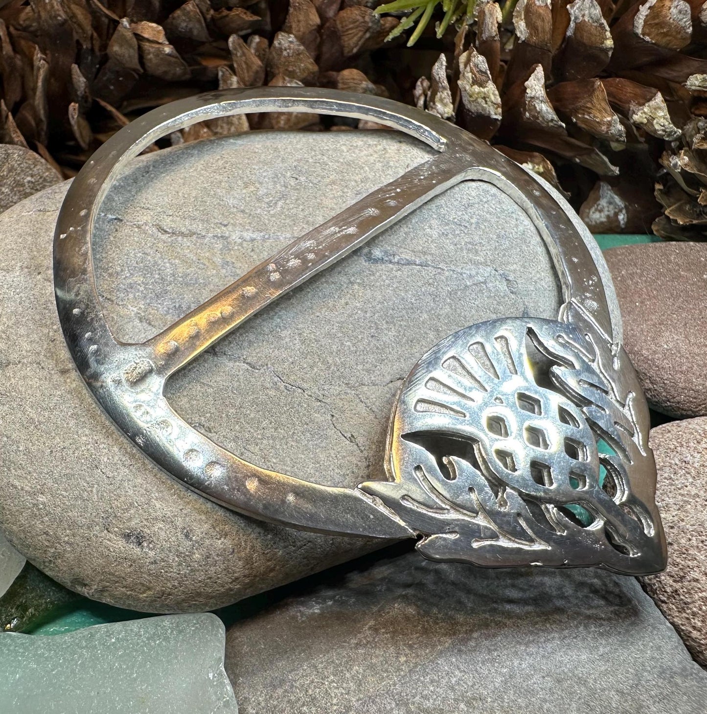 Celtic Thistle Scarf Ring - Handmade in Scotland — view 3
