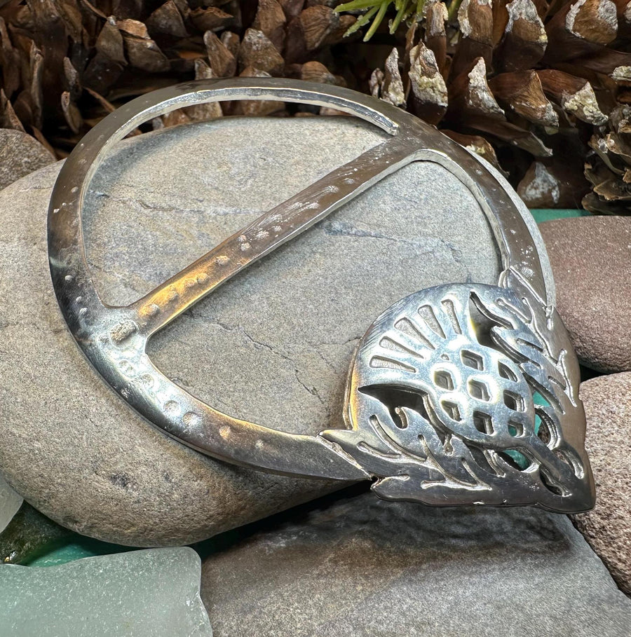 Celtic Thistle Scarf Ring - Handmade in Scotland