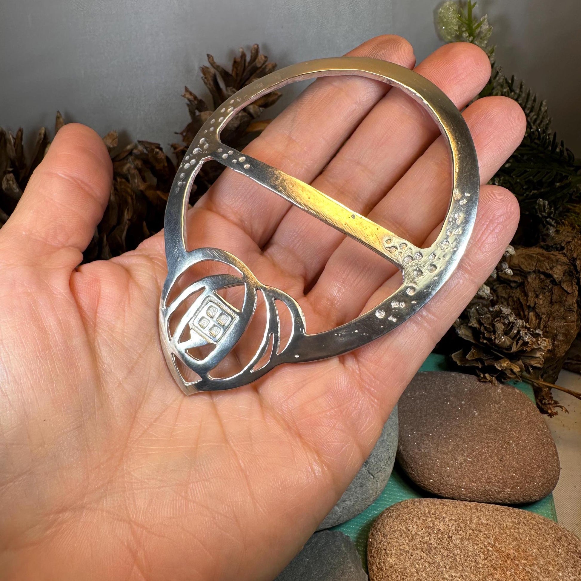 Celtic Mackintosh Heart Scarf Ring - Handmade in Scotland — view 8