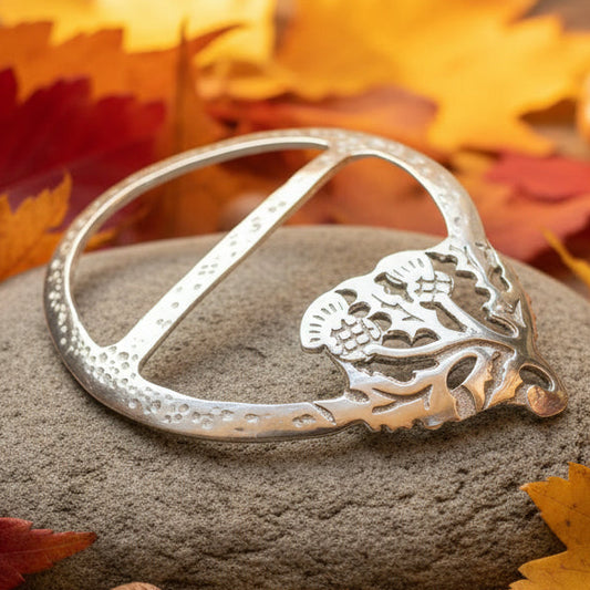 Double Thistle Scarf Ring - Handmade in Scotland