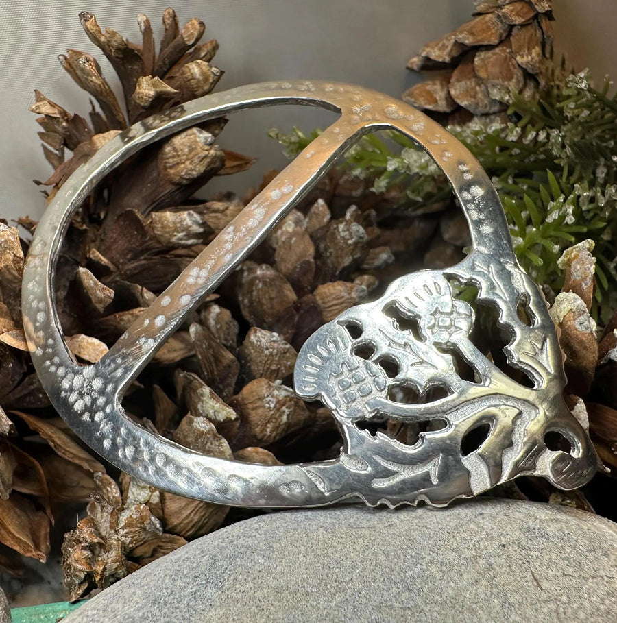 Double Thistle Scarf Ring - Handmade in Scotland