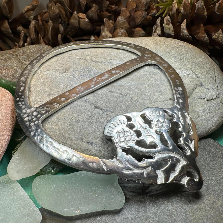 Double Thistle Scarf Ring - Handmade in Scotland