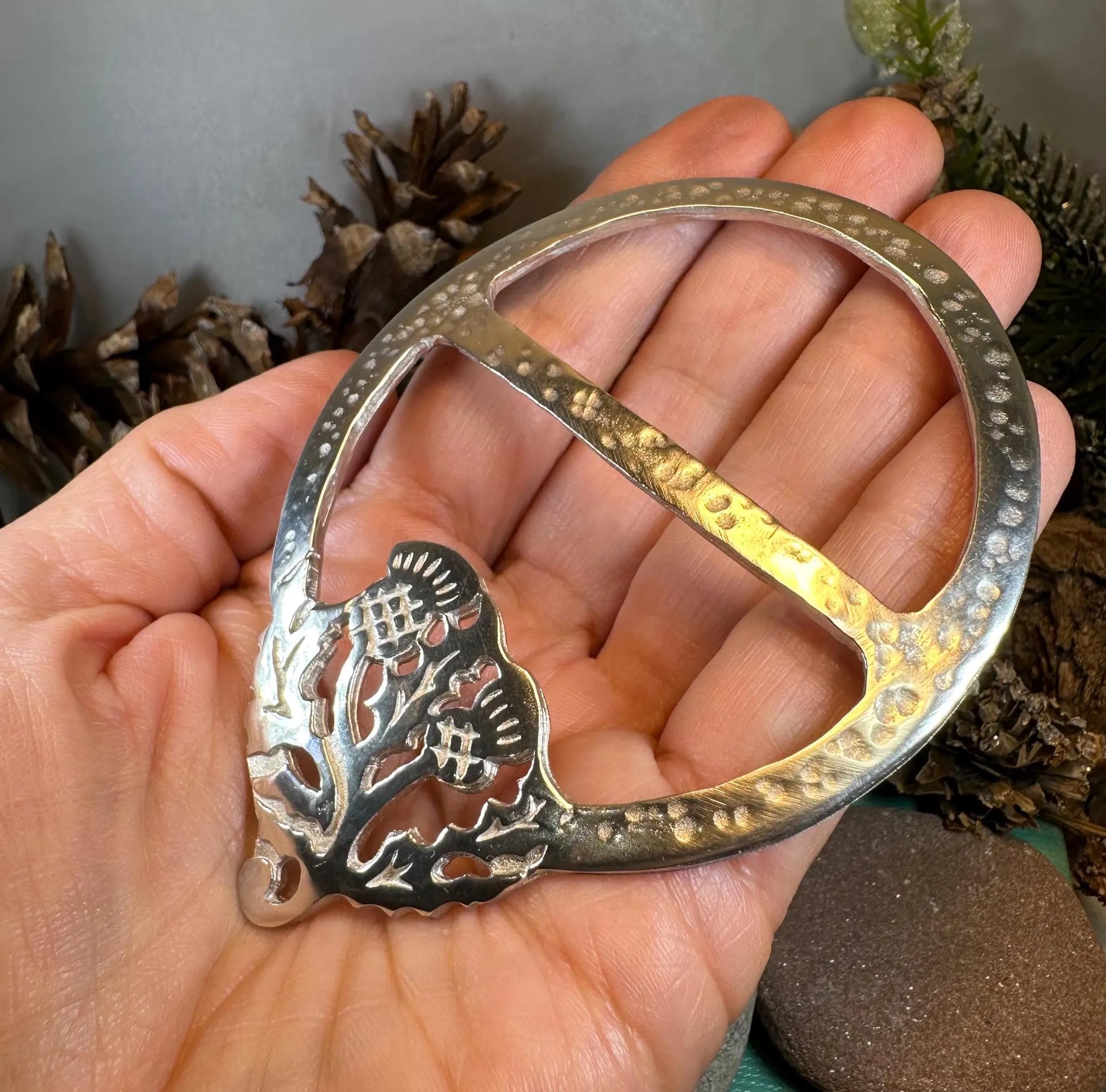 Double Thistle Scarf Ring - Handmade in Scotland — view 7