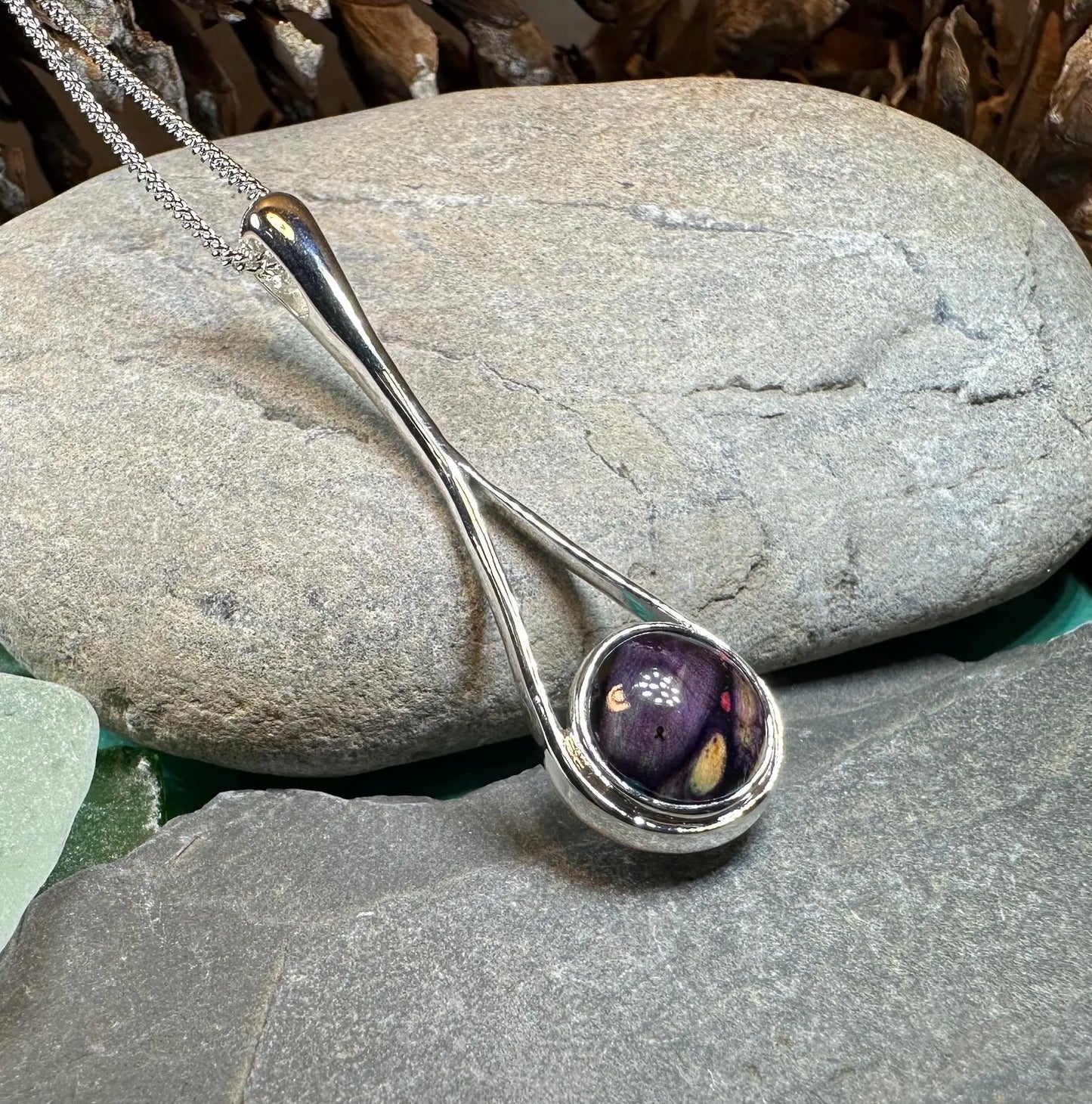 Scottish Raindrop Heathergems Necklace - Handmade in Scotland — view 4