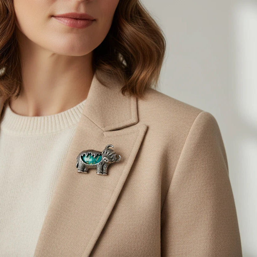 Heathergems Highland Cow Brooch - Handmade in Scotland — view 9