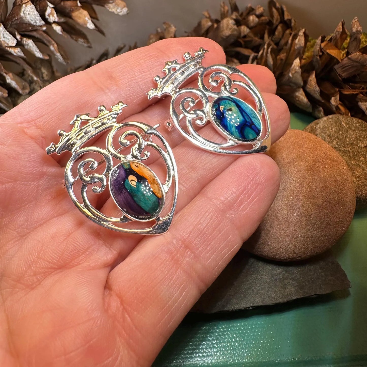 Heathergems Luckenbooth Sterling Silver Brooch - Handmade in Scotland