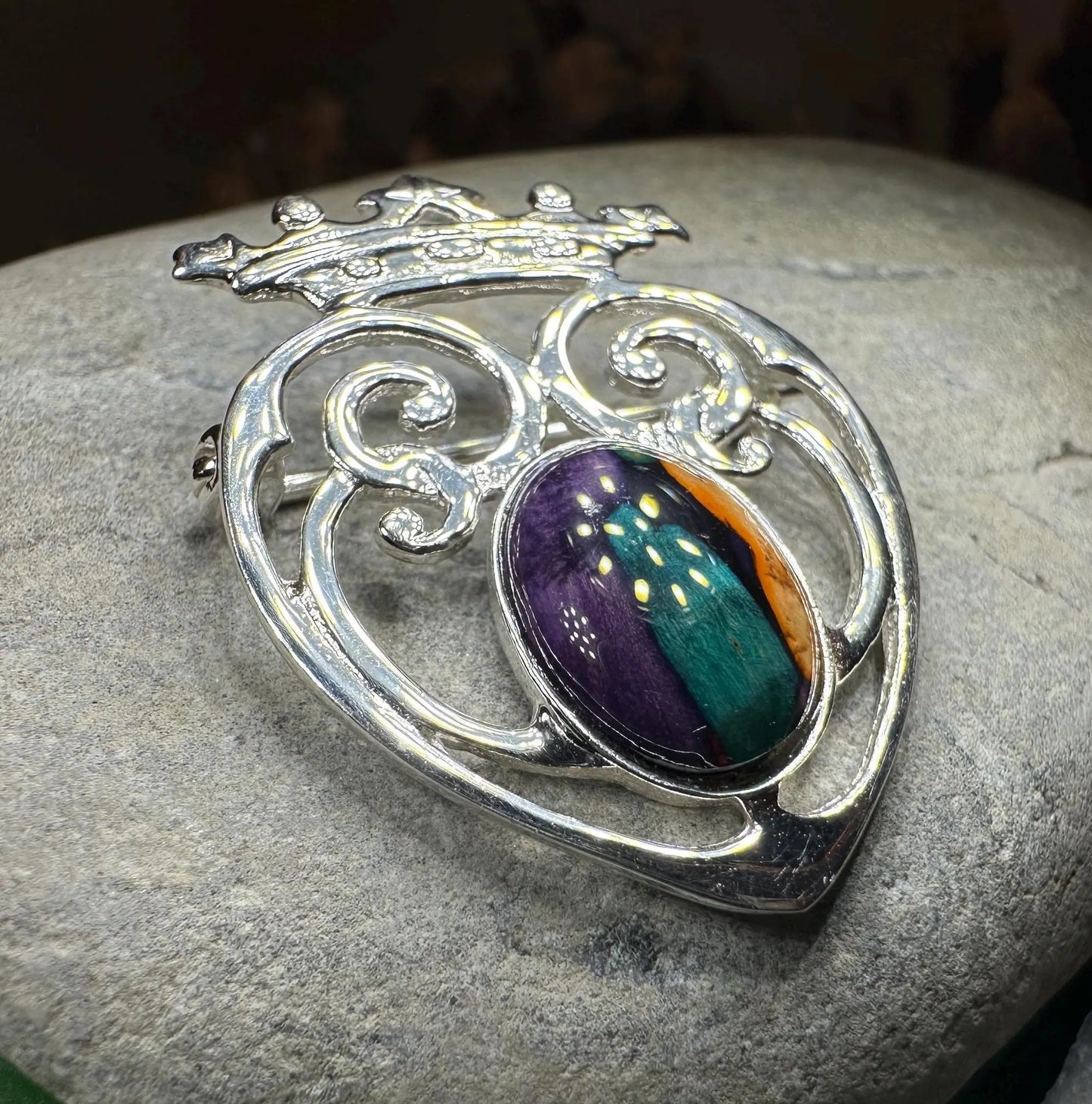 Heathergems Luckenbooth Sterling Silver Brooch - Handmade in Scotland