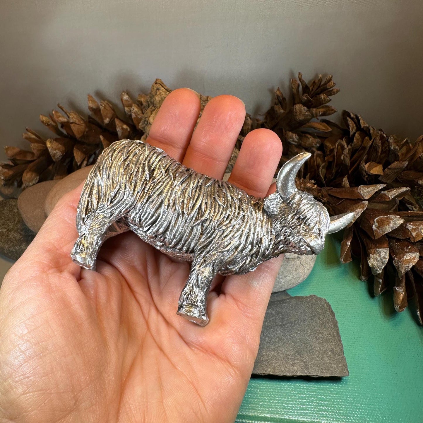 Highland Cow Figurine, Highland Coo, Scottish Gift, Anniversary Gift, Scotland Cow, Cow Lover Gift, Rancher, Cute Hairy Coo, Wife Gift