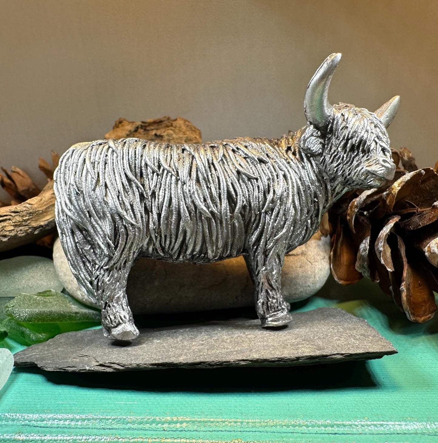 Highland Cow Figurine, Highland Coo, Scottish Gift, Anniversary Gift, Scotland Cow, Cow Lover Gift, Rancher, Cute Hairy Coo, Wife Gift
