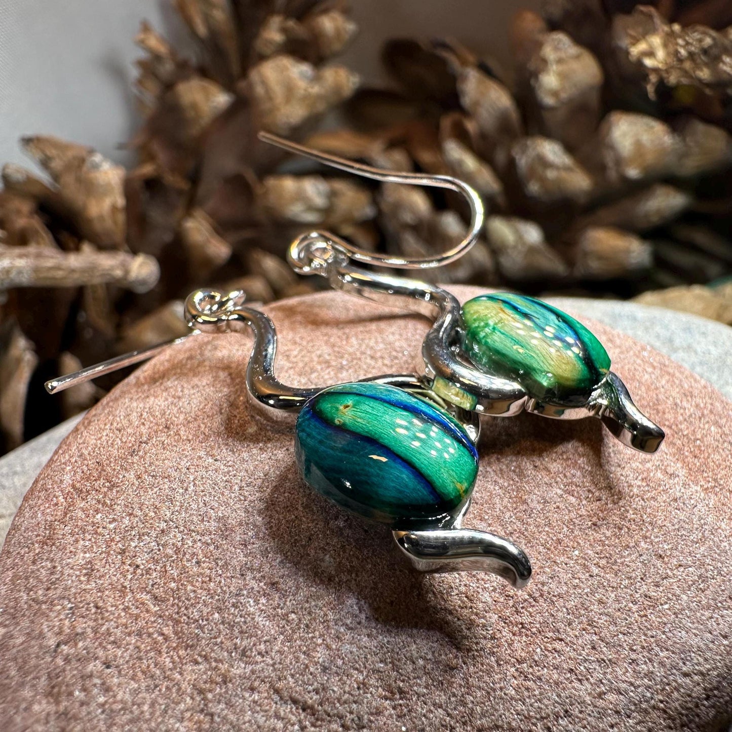 Celtic Knot Earrings, Scotland Jewelry, Heathergem Earrings, Outlander Jewelry, Celtic Jewelry, Irish Jewelry, Wiccan Jewelry, Heather Gem