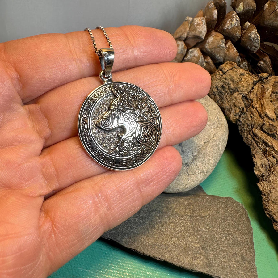 Wolf Necklace, Celtic Jewelry, Norse Pendant, Pagan Viking Jewelry, Celtic Knot Jewelry, Animal Jewelry, Direwolf Jewelry, Forest Animal