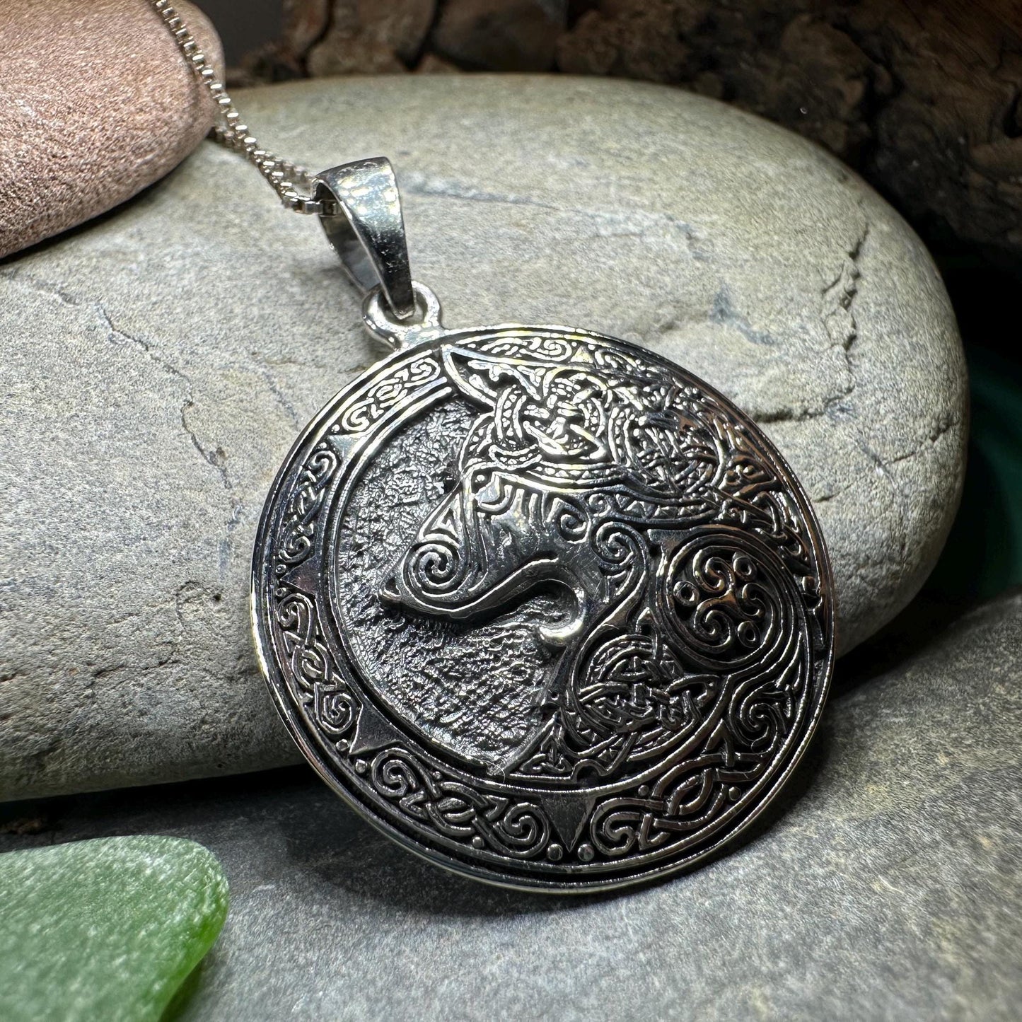 Wolf Necklace, Celtic Jewelry, Norse Pendant, Pagan Viking Jewelry, Celtic Knot Jewelry, Animal Jewelry, Direwolf Jewelry, Forest Animal