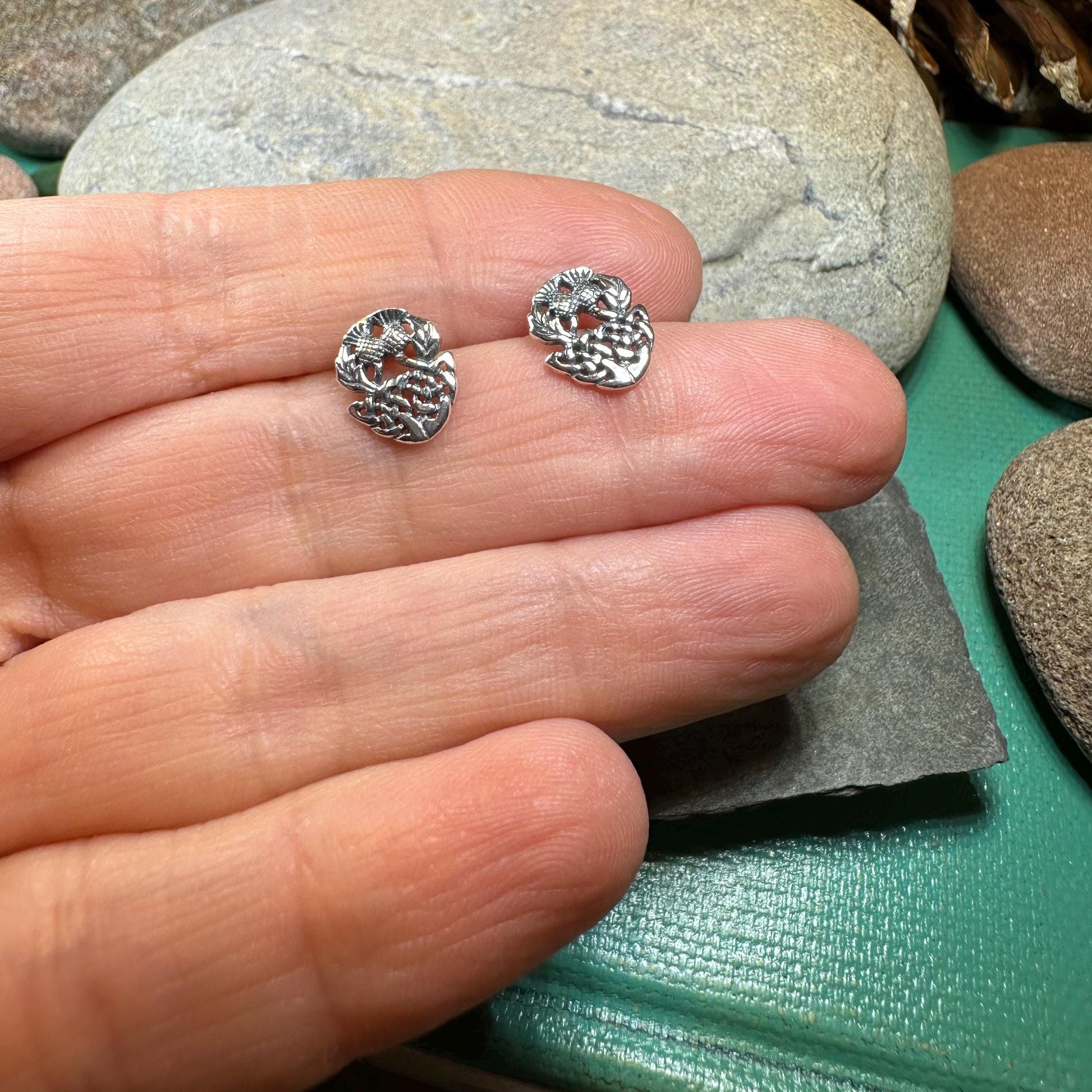 Thistle Earrings, Flower Jewelry, Scotland Jewelry, Celtic Jewelry, Graduation Gift, Anniversary Gift, Silver Stud Earrings, Post Earrings