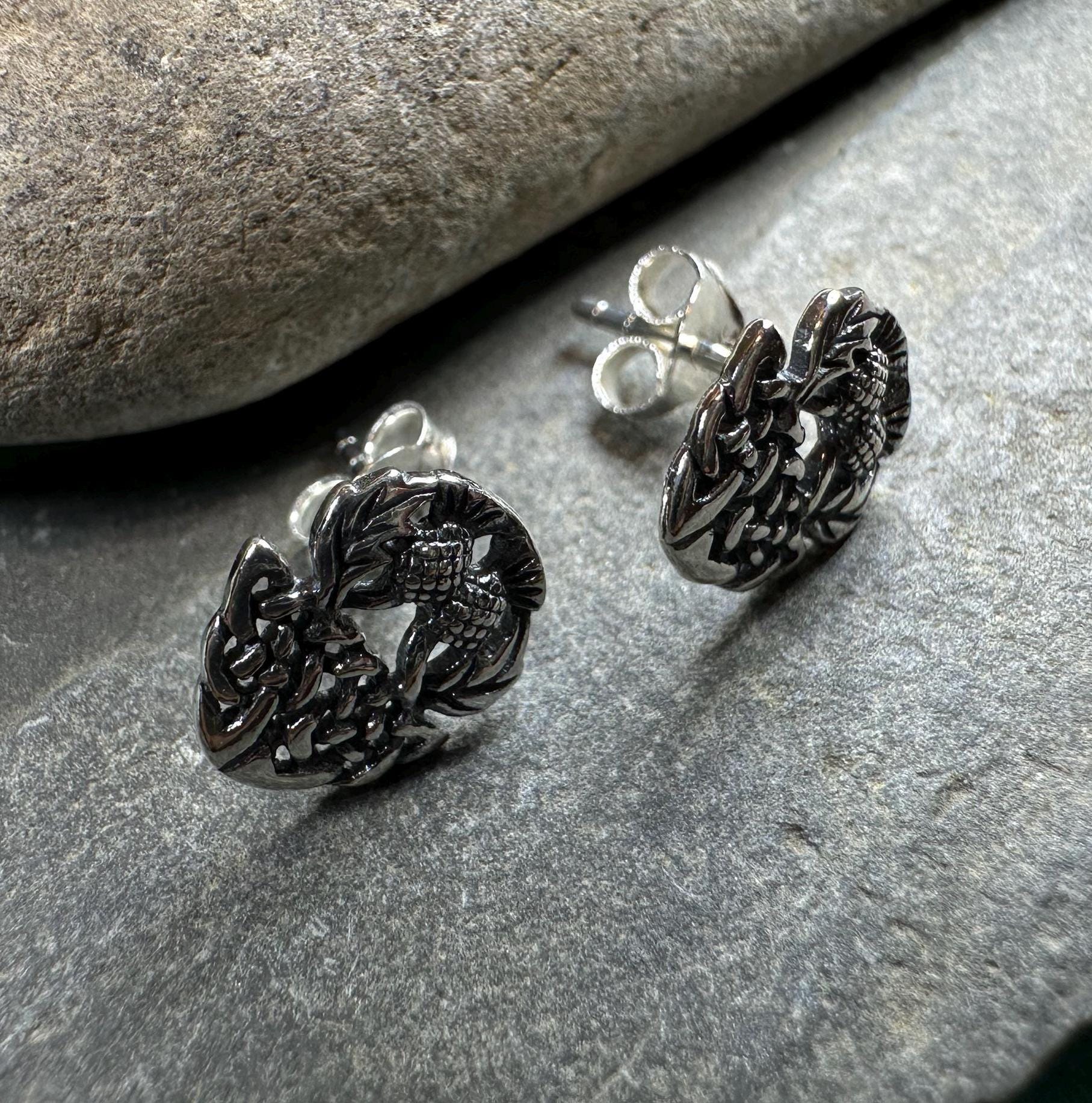 Thistle Earrings, Flower Jewelry, Scotland Jewelry, Celtic Jewelry, Graduation Gift, Anniversary Gift, Silver Stud Earrings, Post Earrings