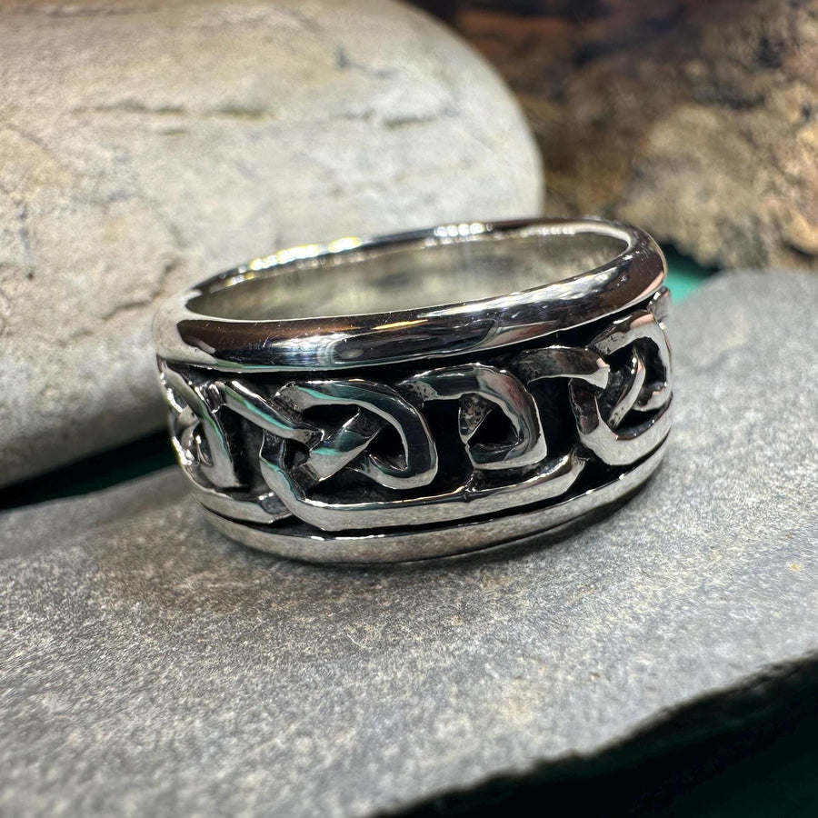 Celtic Ring, Irish Wedding Ring, Silver Scottish Ring, Large Irish Ring, Promise Ring, Anniversary Gift, Wedding Band, Ireland Gift