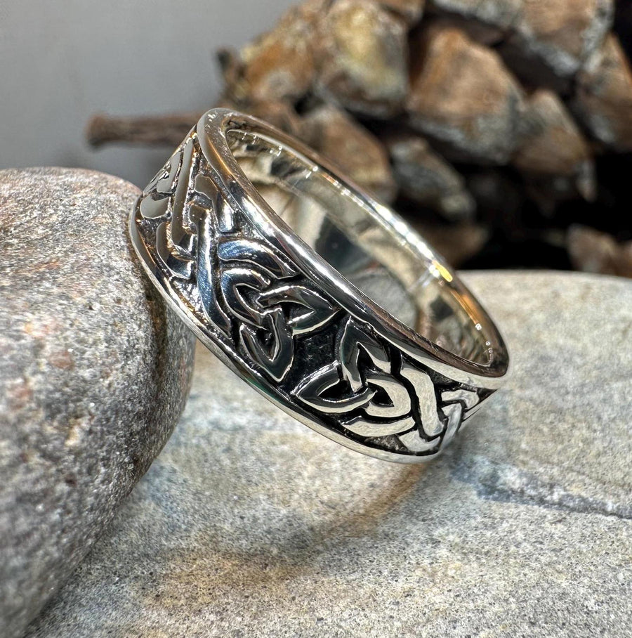 Celtic Ring, Irish Wedding Ring, Silver Scottish Ring, Large Irish Ring, Promise Ring, Anniversary Gift, Wedding Band, Ireland Gift