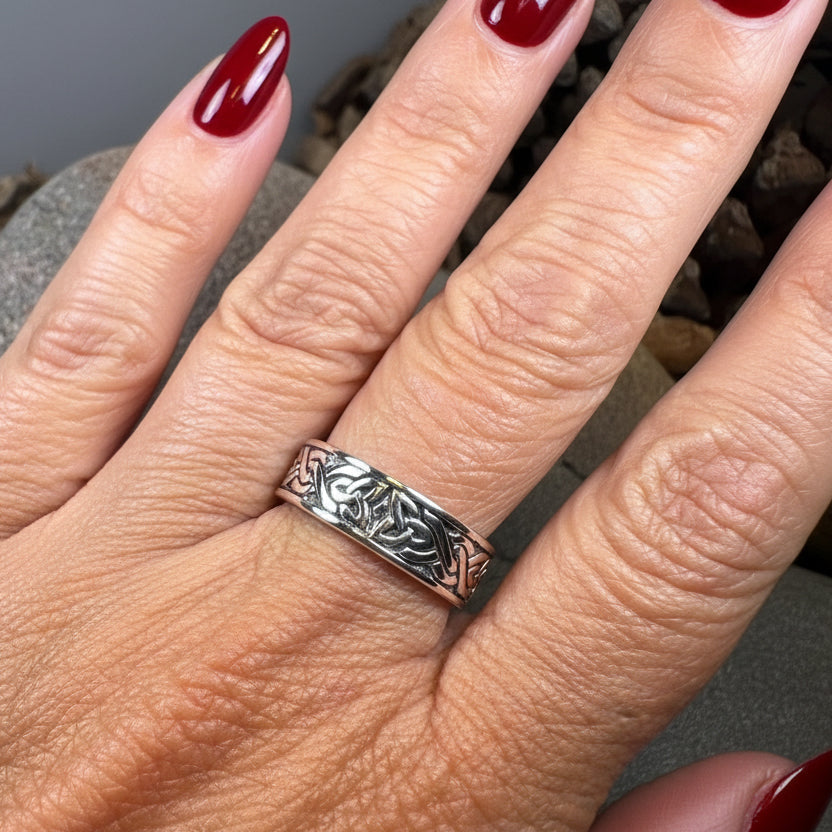 Celtic Ring, Irish Wedding Ring, Silver Scottish Ring, Large Irish Ring, Promise Ring, Anniversary Gift, Wedding Band, Ireland Gift