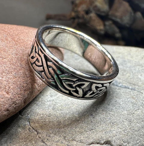 Load image into Gallery viewer, Celtic Ring, Irish Wedding Ring, Silver Scottish Ring, Large Irish Ring, Promise Ring, Anniversary Gift, Wedding Band, Ireland Gift
