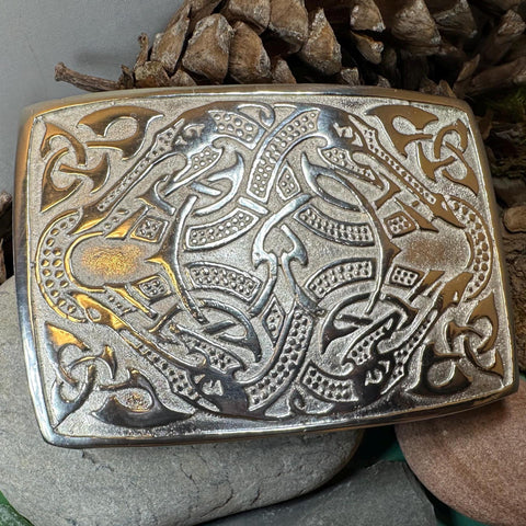 Load image into Gallery viewer, Celtic Viking Kilt Belt Buckle, Scottish Belt Buckle, Pewter Buckle, Large Belt Buckle, Men's Celtic Gift, Irish Gift, Celtic Knot Buckle
