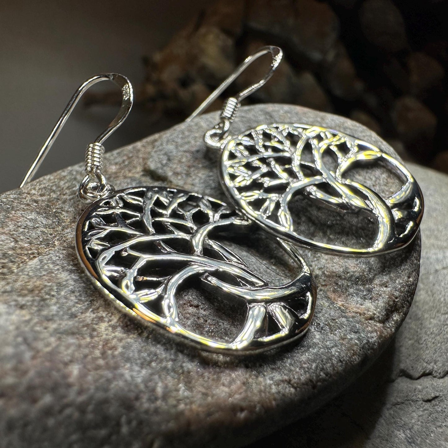 Tree of Life Earrings, Celtic Jewelry, Irish Jewelry, Silver Dangle Earrings, Anniversary Gift, Mom Gift, Scottish Jewelry, Wiccan Gift