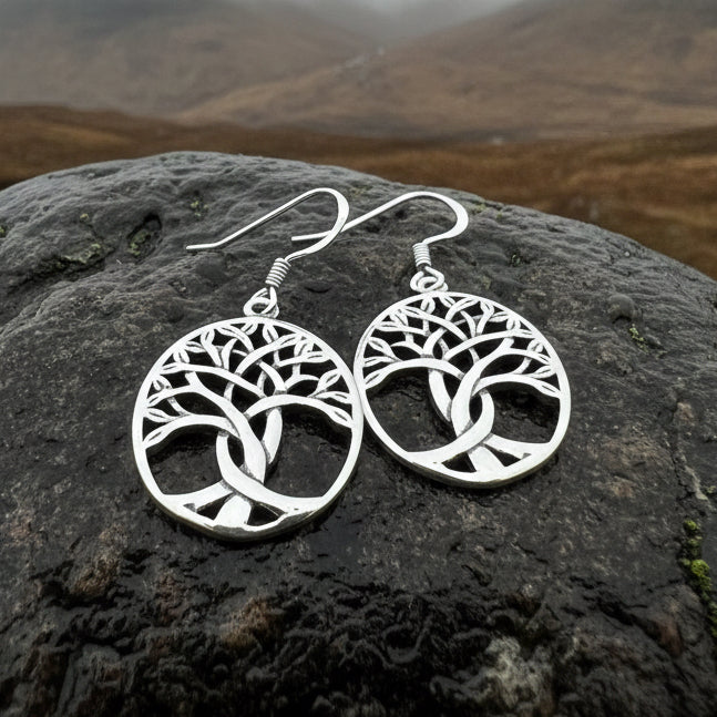 Tree of Life Earrings, Celtic Jewelry, Irish Jewelry, Silver Dangle Earrings, Anniversary Gift, Mom Gift, Scottish Jewelry, Wiccan Gift