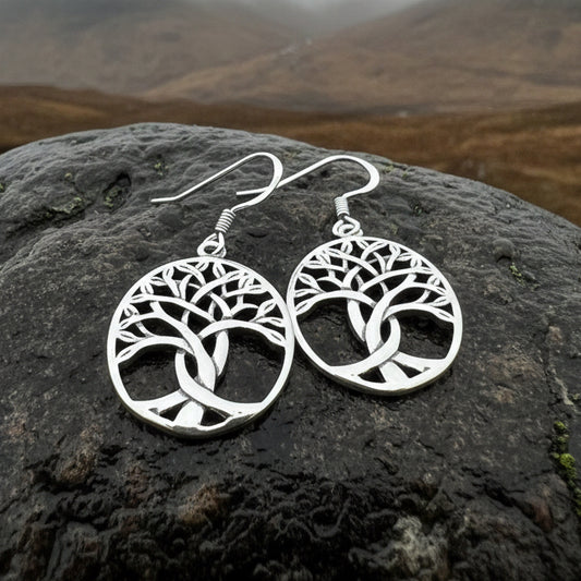 Tree of Life Earrings, Celtic Jewelry, Irish Jewelry, Silver Dangle Earrings, Anniversary Gift, Mom Gift, Scottish Jewelry, Wiccan Gift