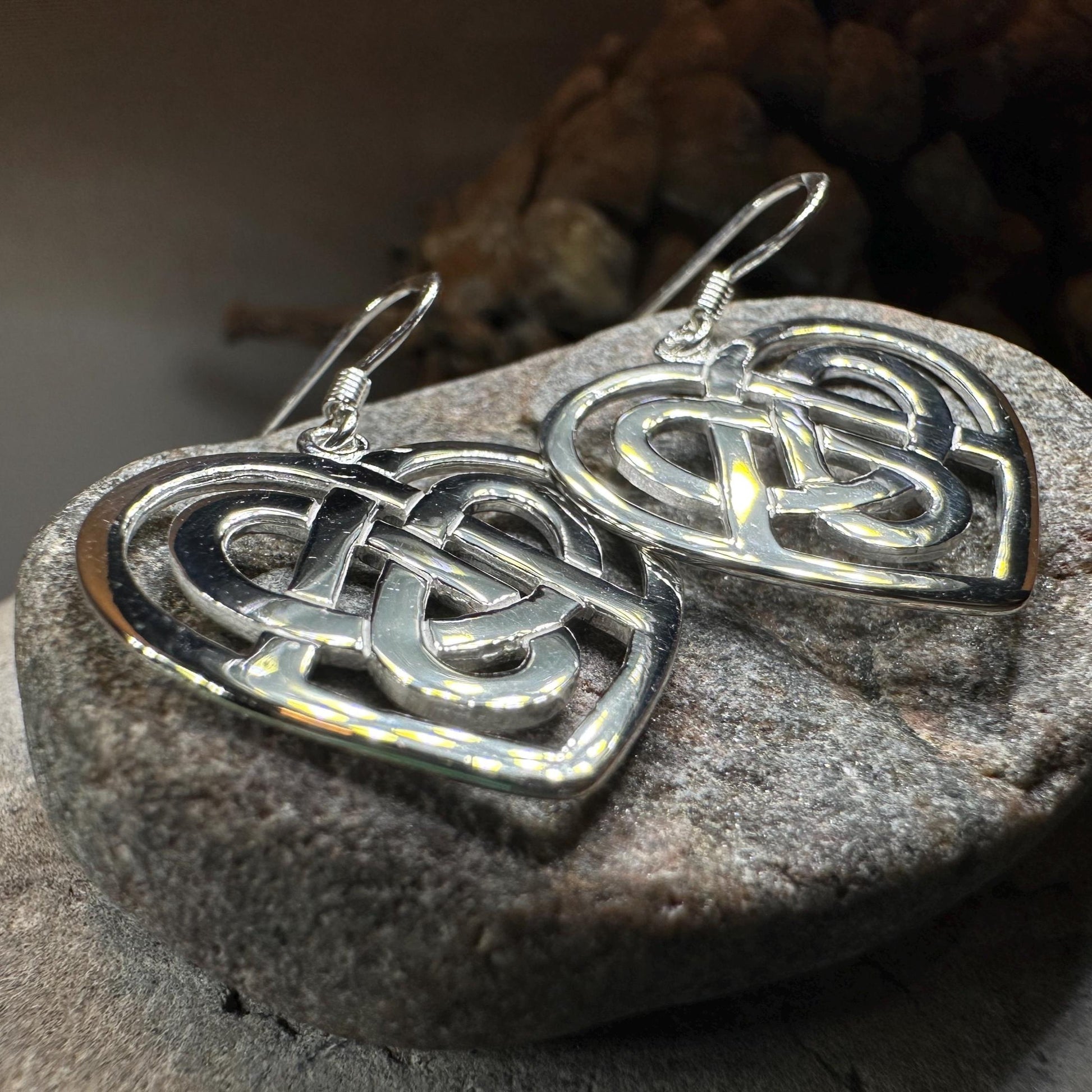 Gràidhear Celtic Heart Earrings — view 4