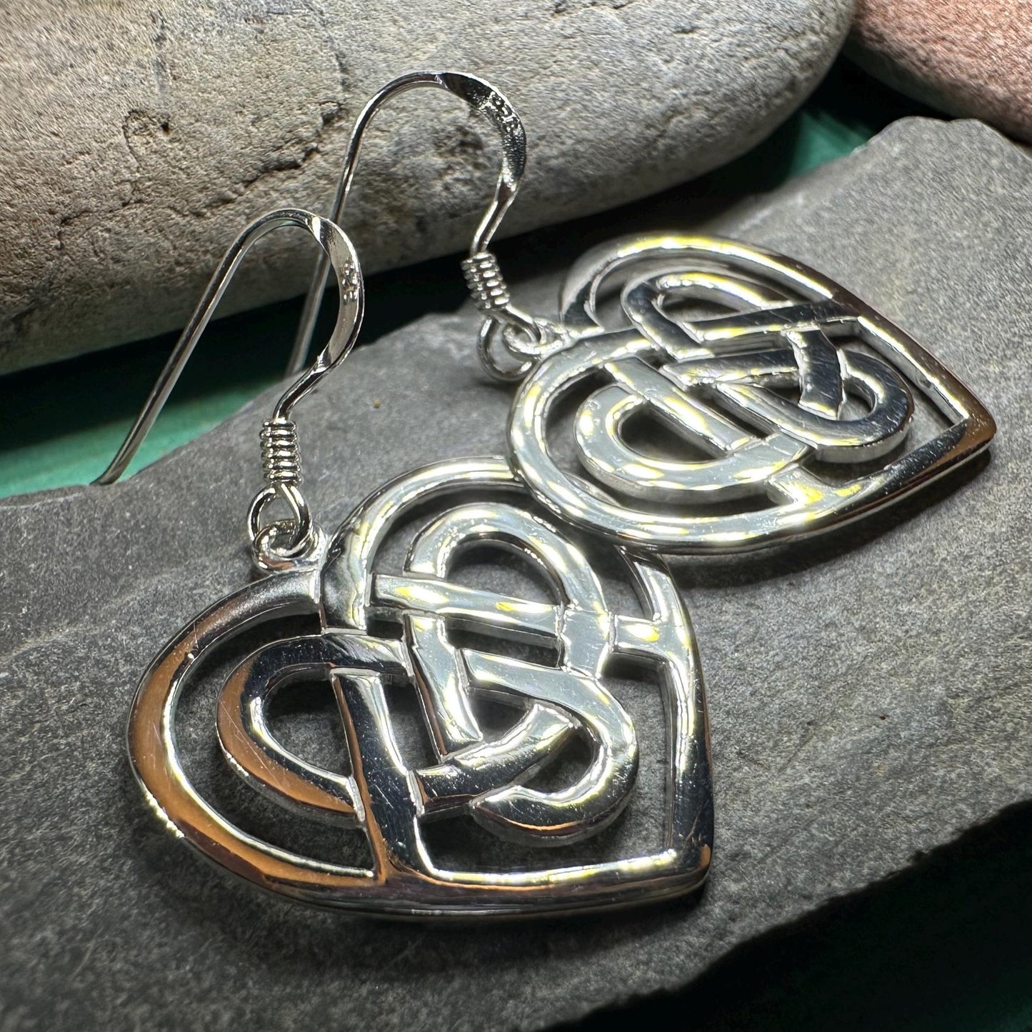 Gràidhear Celtic Heart Earrings — view 5