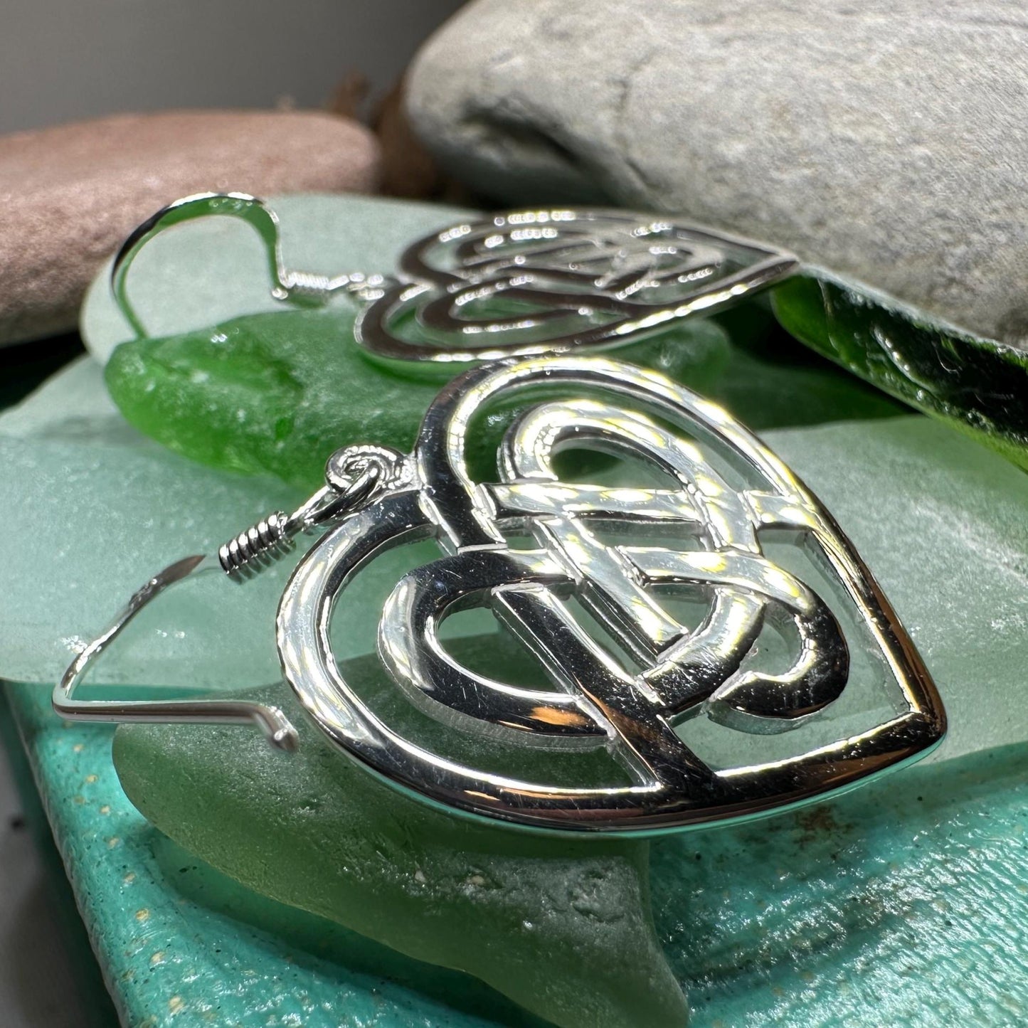 Gràidhear Celtic Heart Earrings — view 6