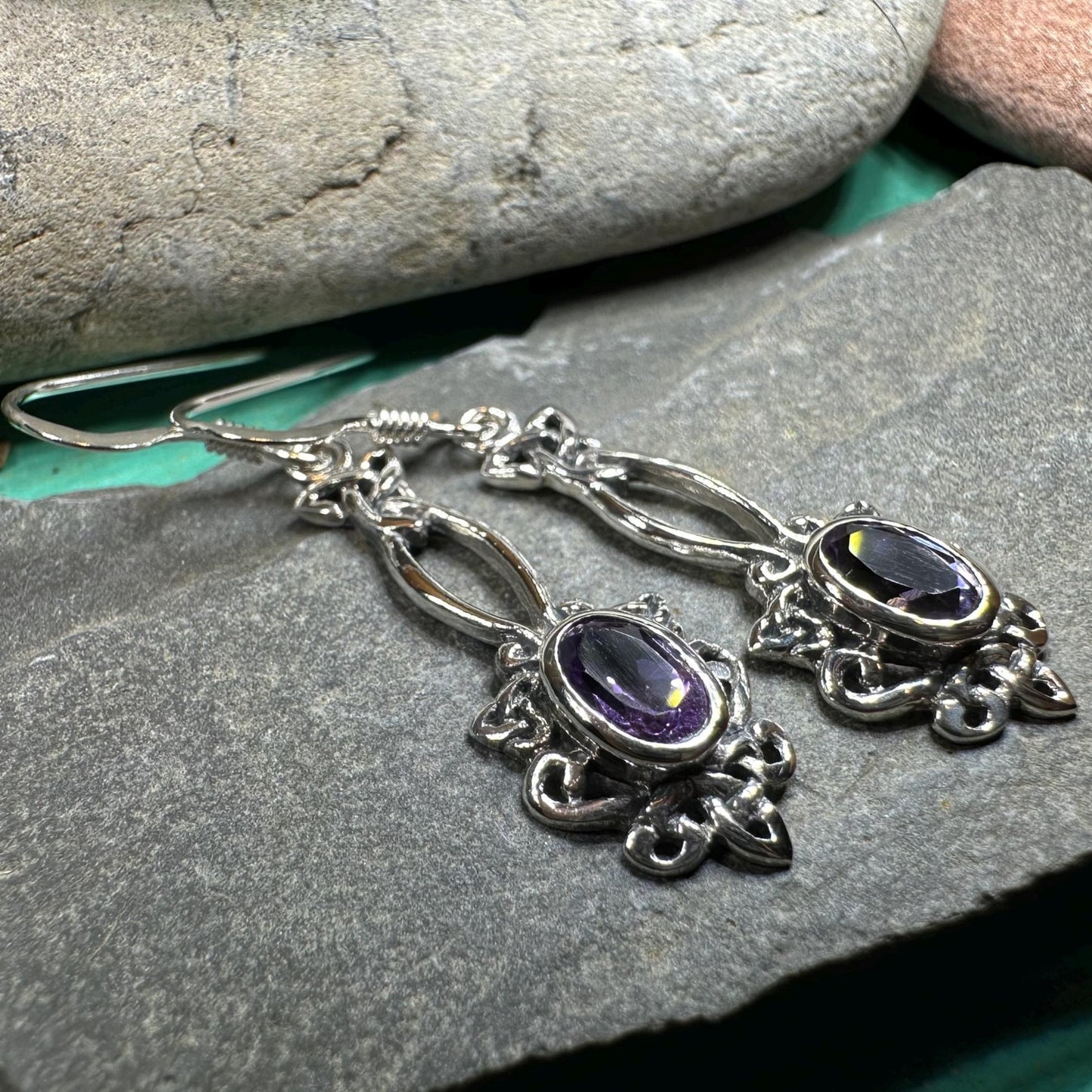 Celtic Knot Earrings, Irish Jewelry, Celtic Jewelry, Anniversary Gift, Scottish Jewelry, Wife Gift, Love Knot Jewelry, Long Dangle Earrings