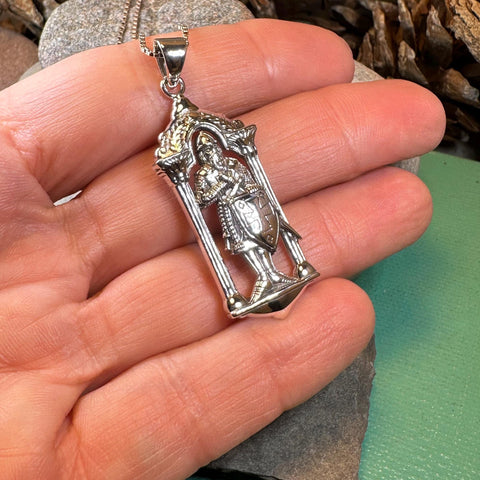 Load image into Gallery viewer, Templar Knight Necklace, Medieval Jewelry, Templar Cross Pendant, Men's Pendant, Spiritual Jewelry, Celtic Jewelry, Soldier of Christ
