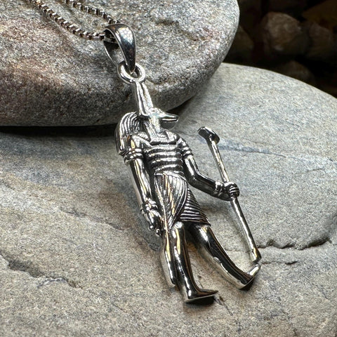 Load image into Gallery viewer, Anubis Necklace, Egyptian Eye Pendant, Mystical Amulet, Egyptian Symbol, Pagan Jewelry, Cancer Survivor Gift, Recovery Gift
