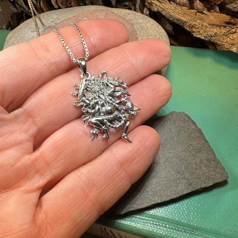 Load image into Gallery viewer, Kali Necklace, Hindu Pendant, Mystical Amulet, Goddess Pendant, Pagan Jewelry, Mother Goddess, Silver Hindu Goddess Pendant
