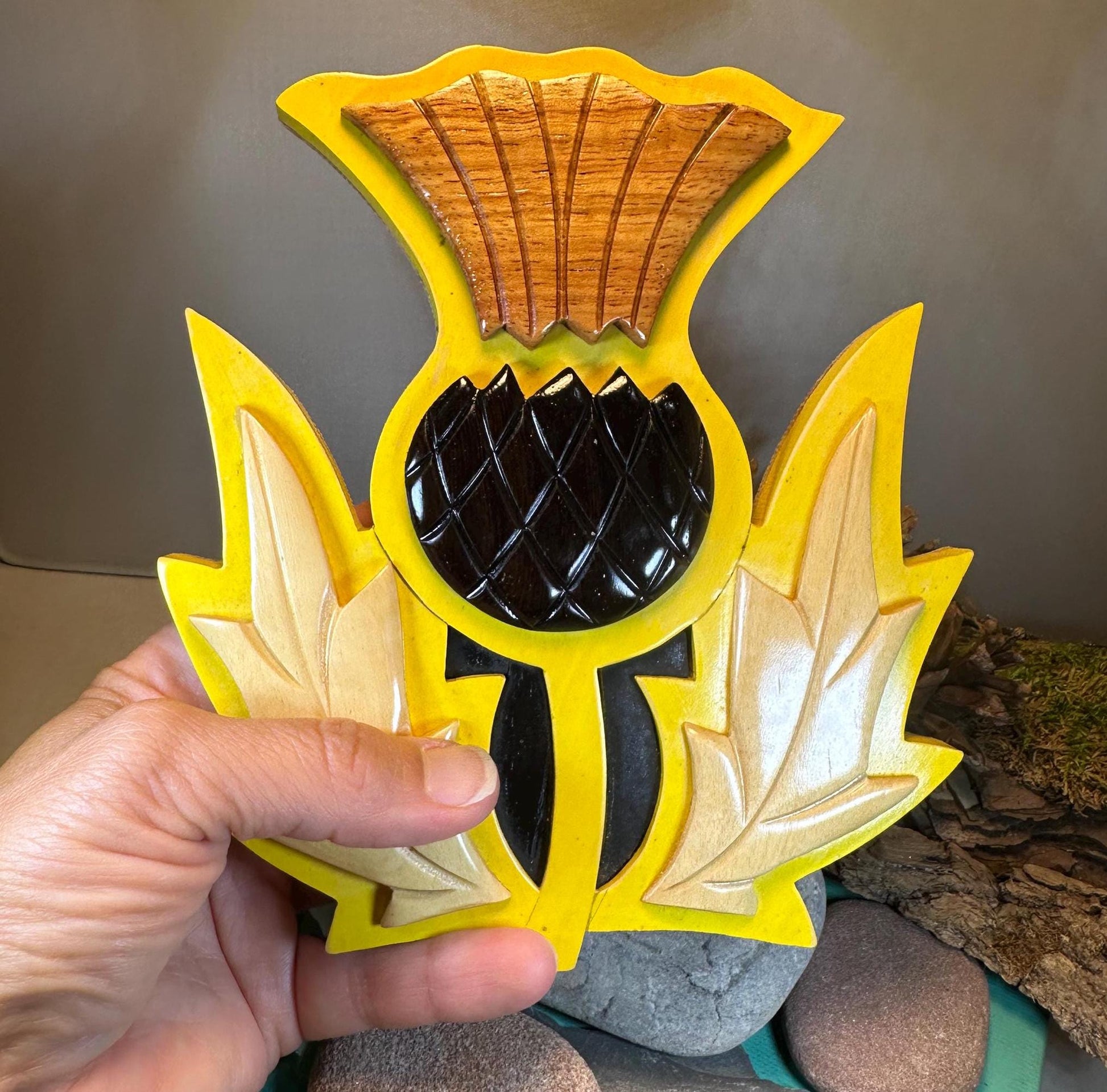 Wooden Scottish Thistle Wall Plaque — view 6