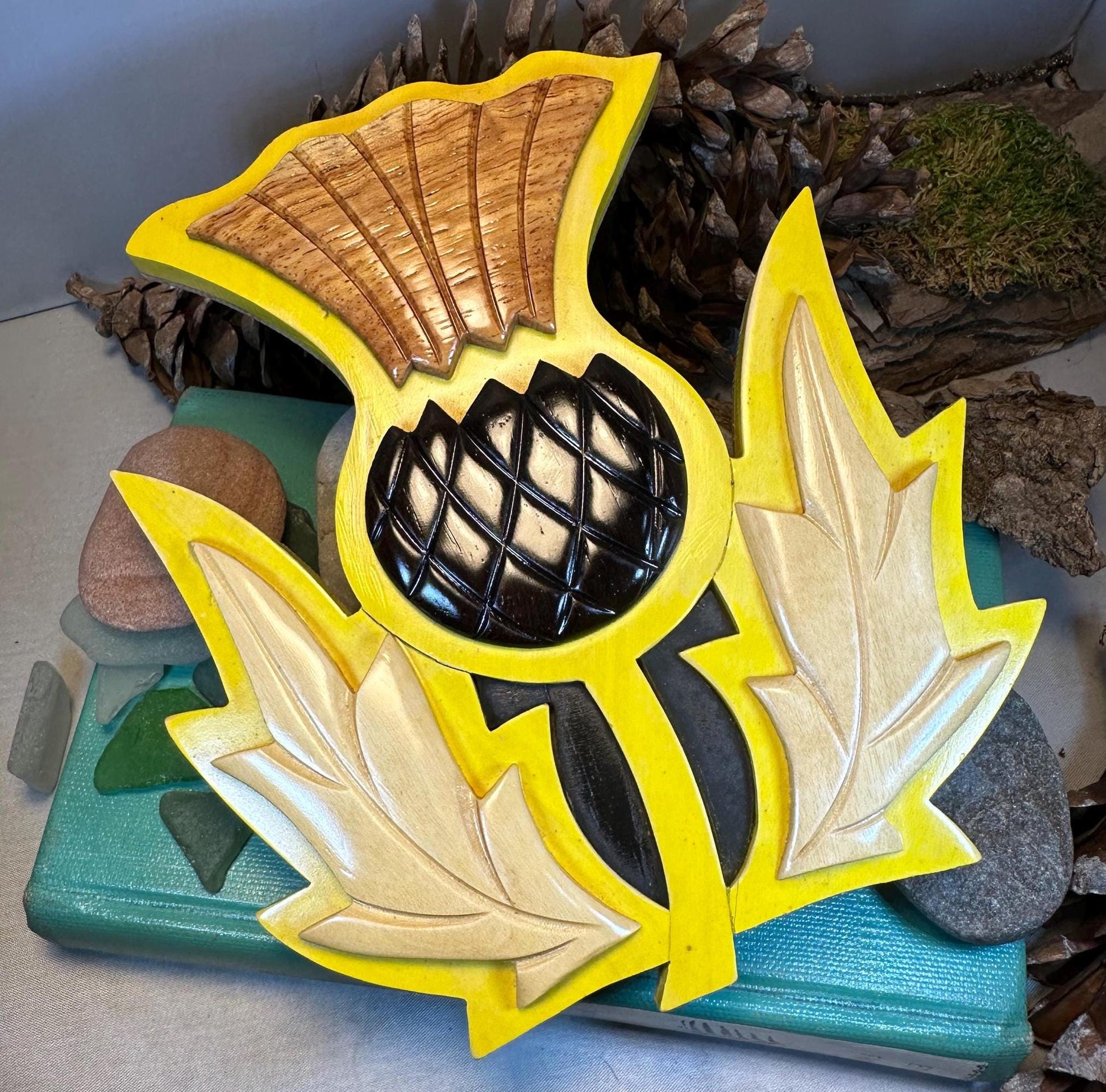 Wooden Scottish Thistle Wall Plaque — view 8