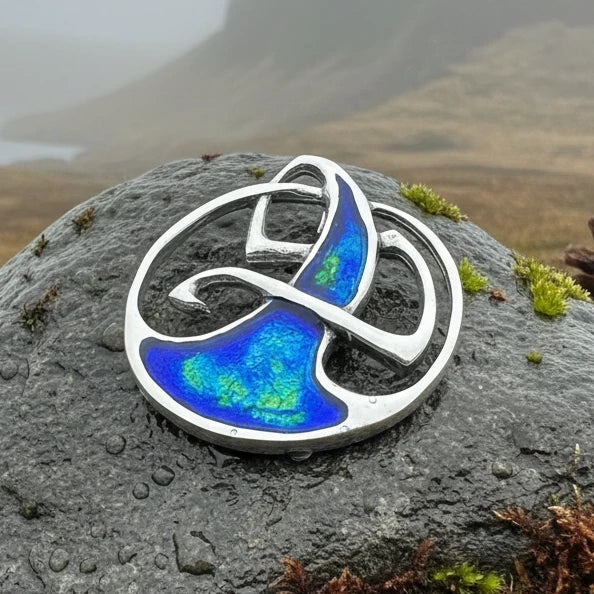 Harper Celtic Knot Brooch in enamel
