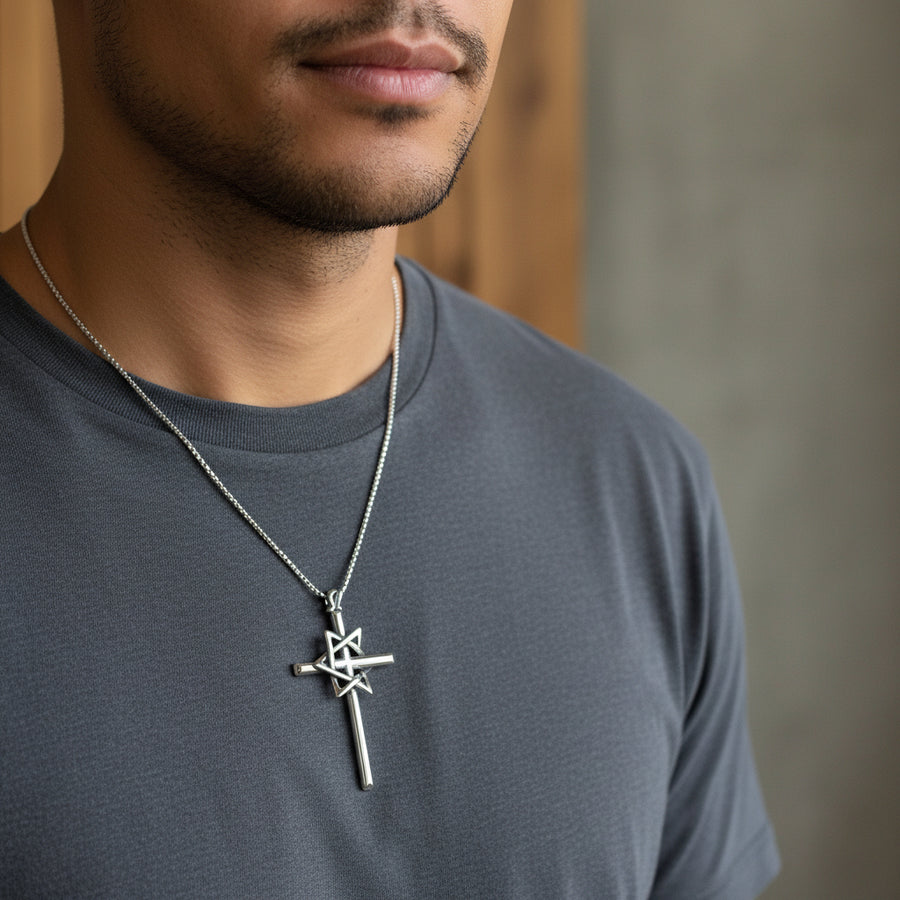 Star of David Cross Necklace, Cross Jewelry, Israel Support Gift, Anniversary Gift, Christian Gift, Religious Jewelry, Jewish Star Cross
