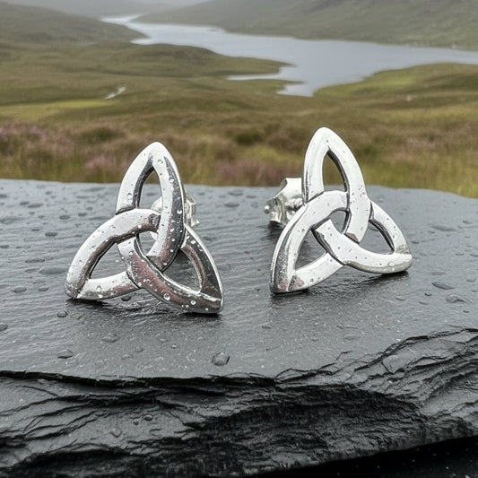 Celtic Knot Earrings, Irish Jewelry, Celtic Jewelry, Trinity Knot Post Earrings, Norse Jewelry, Triquetra Stud Earrings, Ireland Earrings