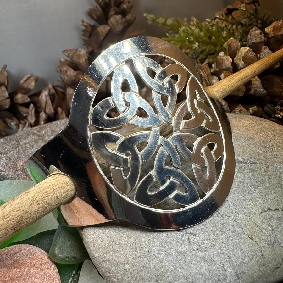 Elegant Trinity Knot Hair Slide - Celtic Crystal Design Jewelry